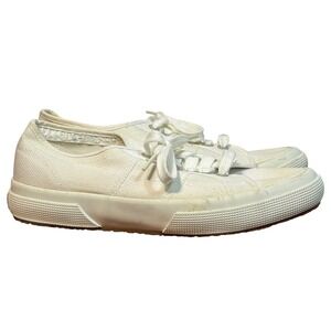 Superga Cotu‎ White Canvas Sneakers Size Women's 8.5/Men's 7 Classic Minimalist